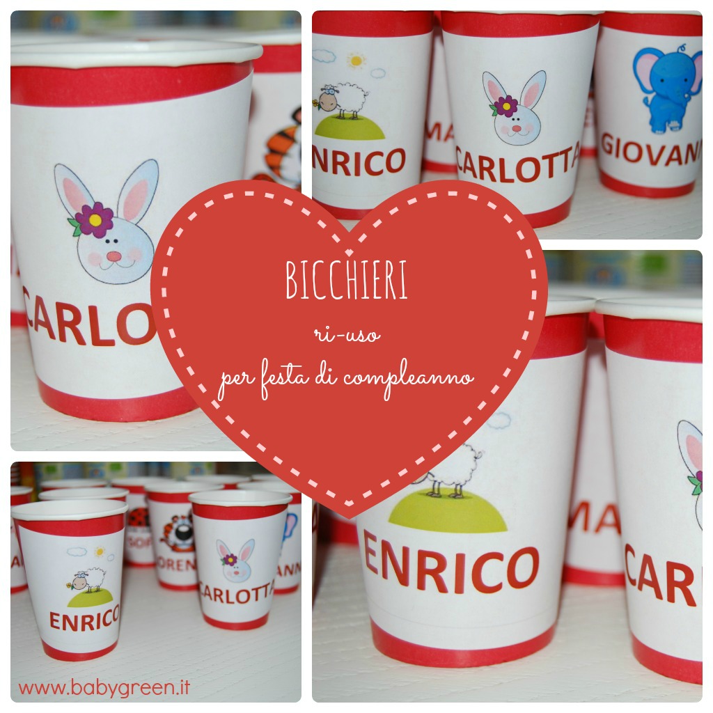 Festa di compleanno: bicchieri personalizzati per riuso - BabyGreen