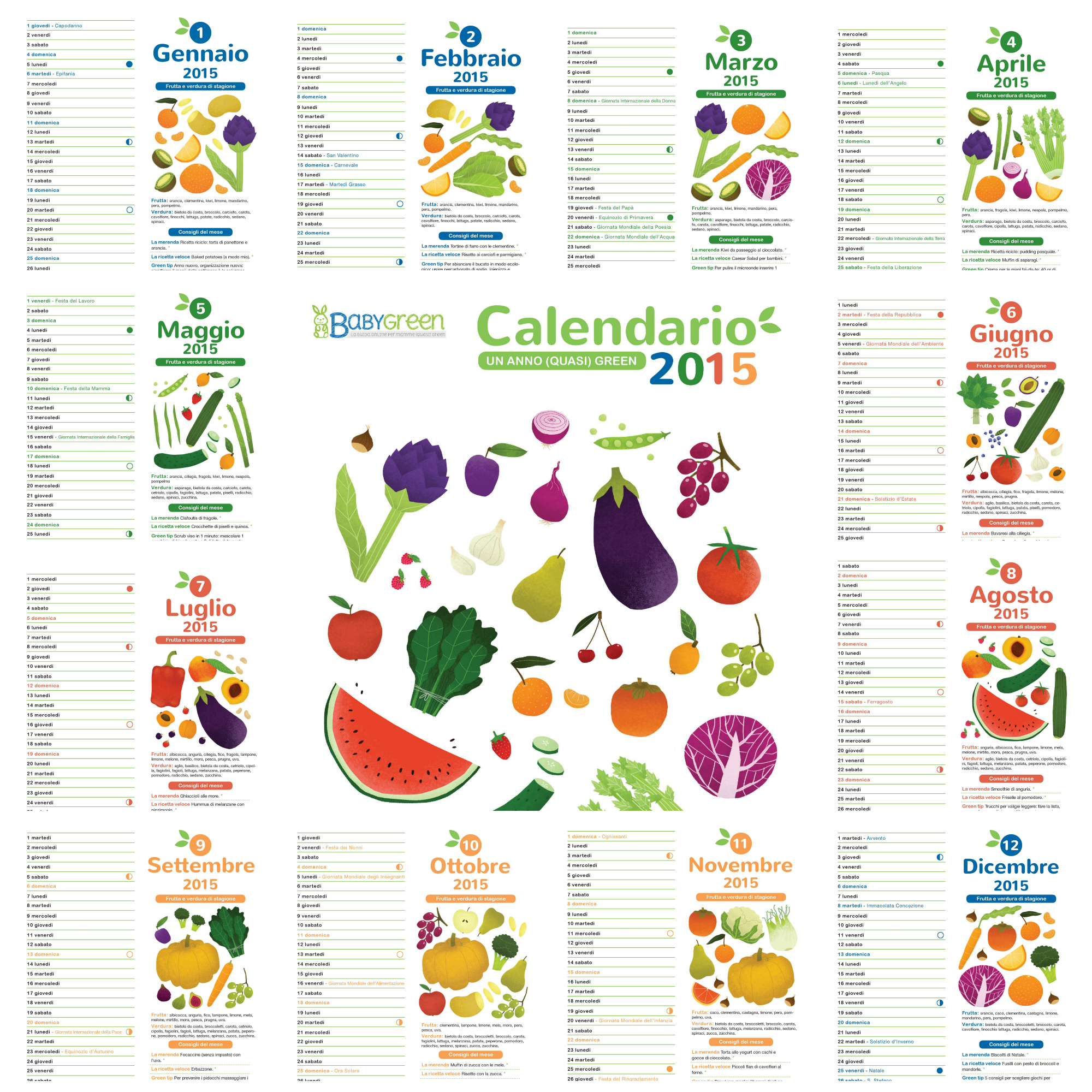 Calendario 15 Pdf Gratis Da Stampare Di Babygreen Babygreen