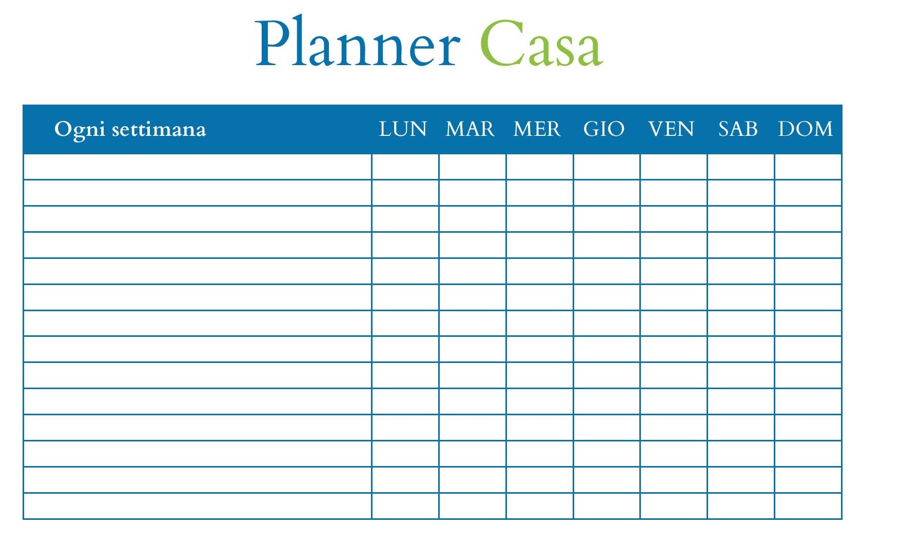 Pulizie di casa: il planner per tutto lanno babygreen Programma pulizie casa