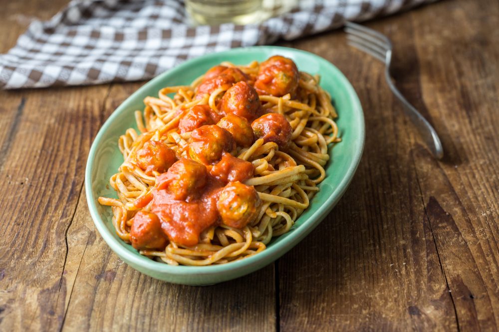 spaghetti polpette vegane