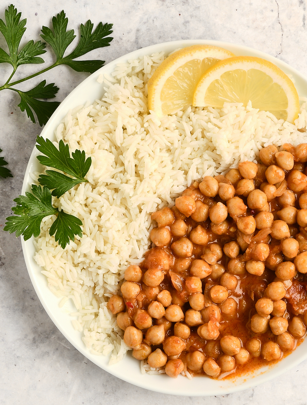 curry di ceci con riso basmati